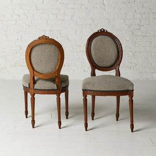 19th Century French Boucle & Walnut Petite Chair
