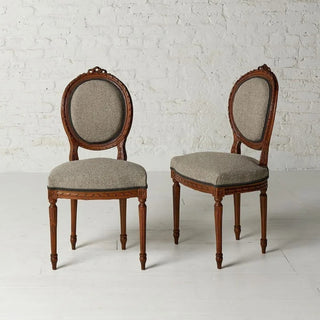 19th Century French Boucle & Walnut Petite Chair
