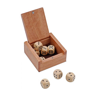 Wooden Dice Box and 8 Wooden Dice
