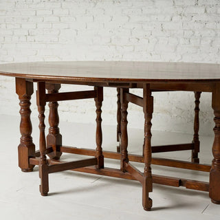 1960s Belgian Oak Gate Leg Table
