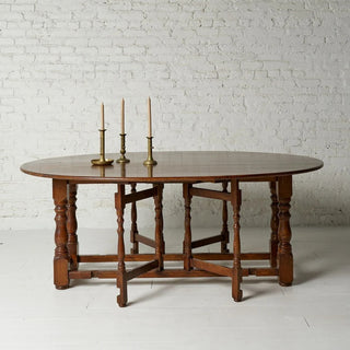 1960s Belgian Oak Gate Leg Table
