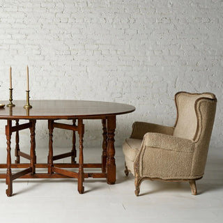 1960s Belgian Oak Gate Leg Table
