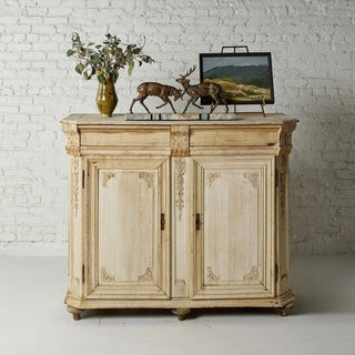 1860s Belgian Bleached Oak Commode
