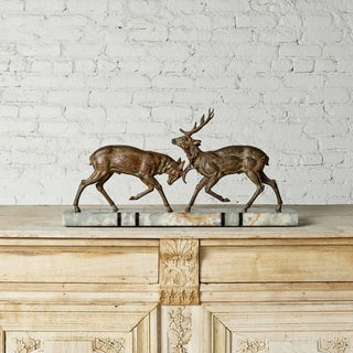 19th Century Belgian Cast Metal Stag Sculpture
