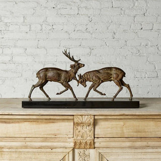 19th Century Belgian Cast Metal Stag Sculpture
