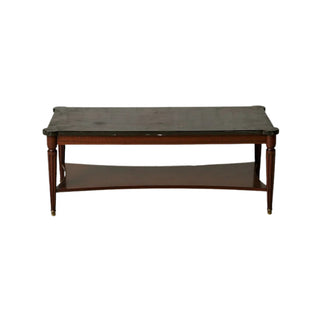 19th Century Belgian Louis XVI Style Mahogany and Black Marble Top Coffee Table
