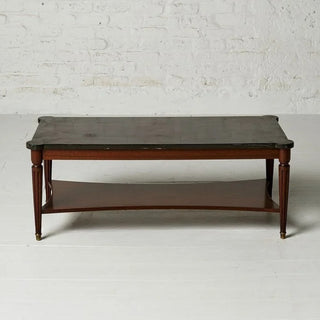 19th Century Belgian Louis XVI Style Mahogany and Black Marble Top Coffee Table
