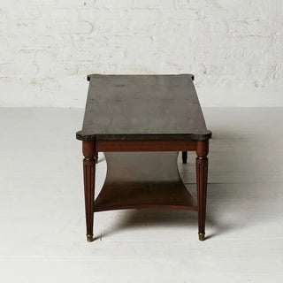 19th Century Belgian Louis XVI Style Mahogany and Black Marble Top Coffee Table
