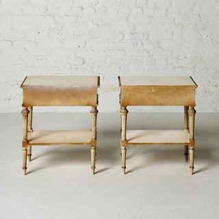 20th Century Belgian Louis XVI Style Painted Oak End Tables (Set of 2)
