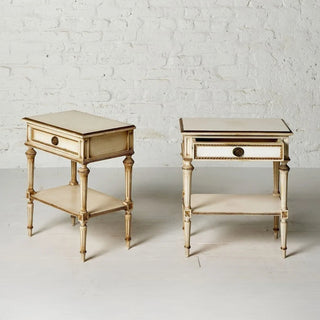 20th Century Belgian Louis XVI Style Painted Oak End Tables (Set of 2)
