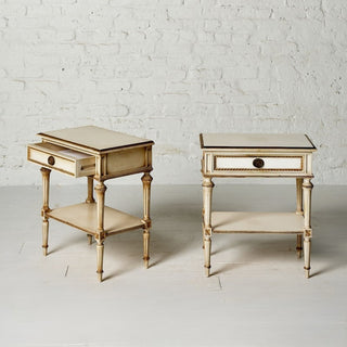 20th Century Belgian Louis XVI Style Painted Oak End Tables (Set of 2)
