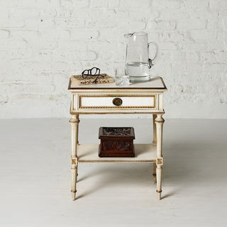 20th Century Belgian Louis XVI Style Painted Oak End Tables (Set of 2)

