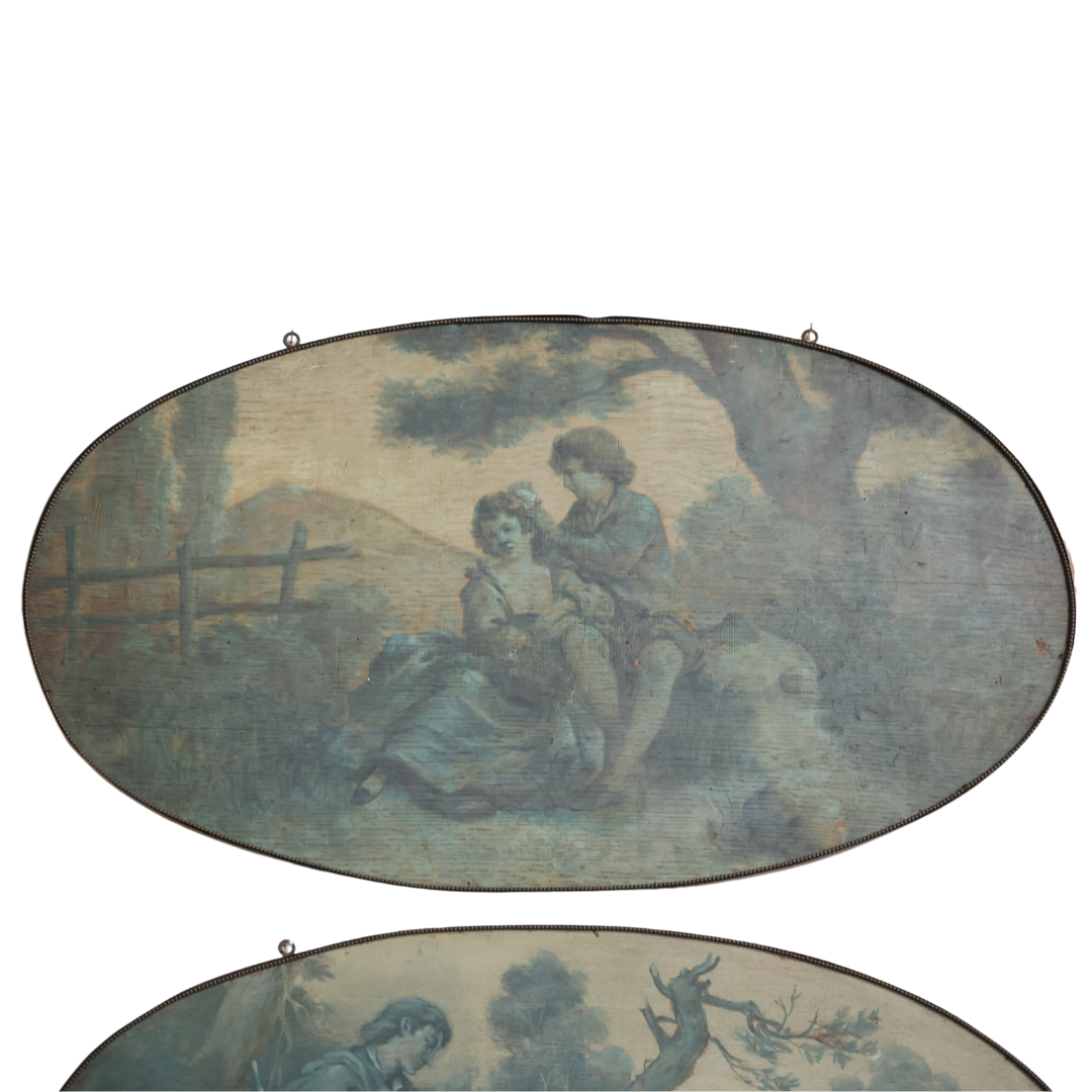 1700 French Oval Wooden Painted Panels (Set of 3) - Thumbnail 5