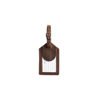 Leather AirTag Luggage Tag (Dark Brown) by Rustico
