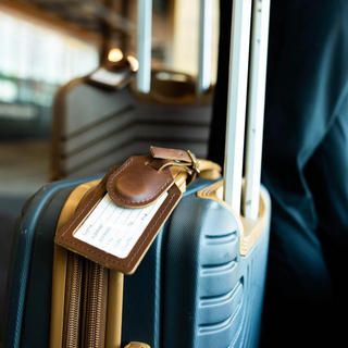 Leather AirTag Luggage Tag (Dark Brown) by Rustico
