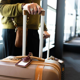 Leather AirTag Luggage Tag (Dark Brown) by Rustico
