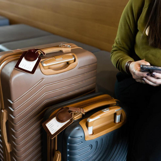 Leather AirTag Luggage Tag (Dark Brown) by Rustico
