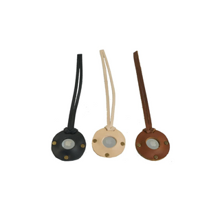 Leather AirTag Case Hang Tag with Rivets (Black) by Rustico
