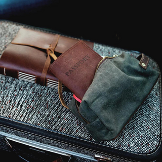 High Line Large Waxed Canvas Toiletry Bag (Grey) by Rustico
