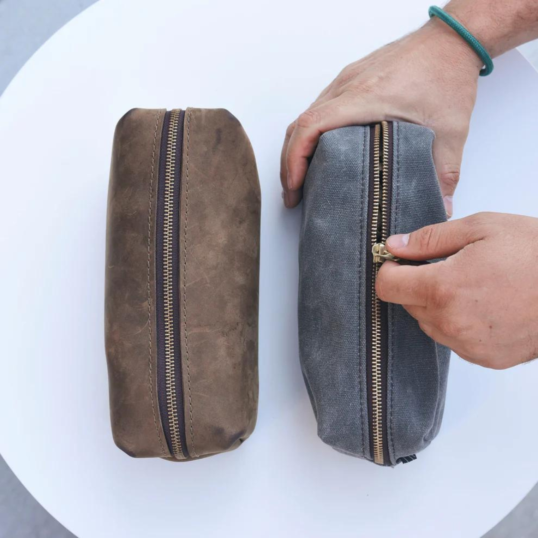 High Line Large Waxed Canvas Toiletry Bag - Thumbnail 3