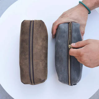 High Line Large Waxed Canvas Toiletry Bag (Grey) by Rustico
