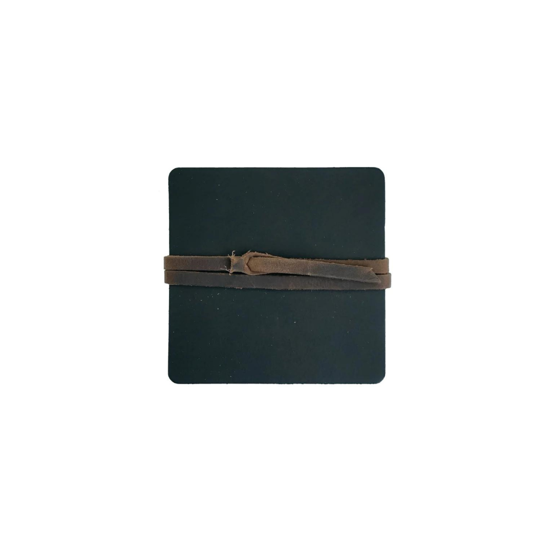 Ultra Leather Coaster in Onyx (Set of 4)