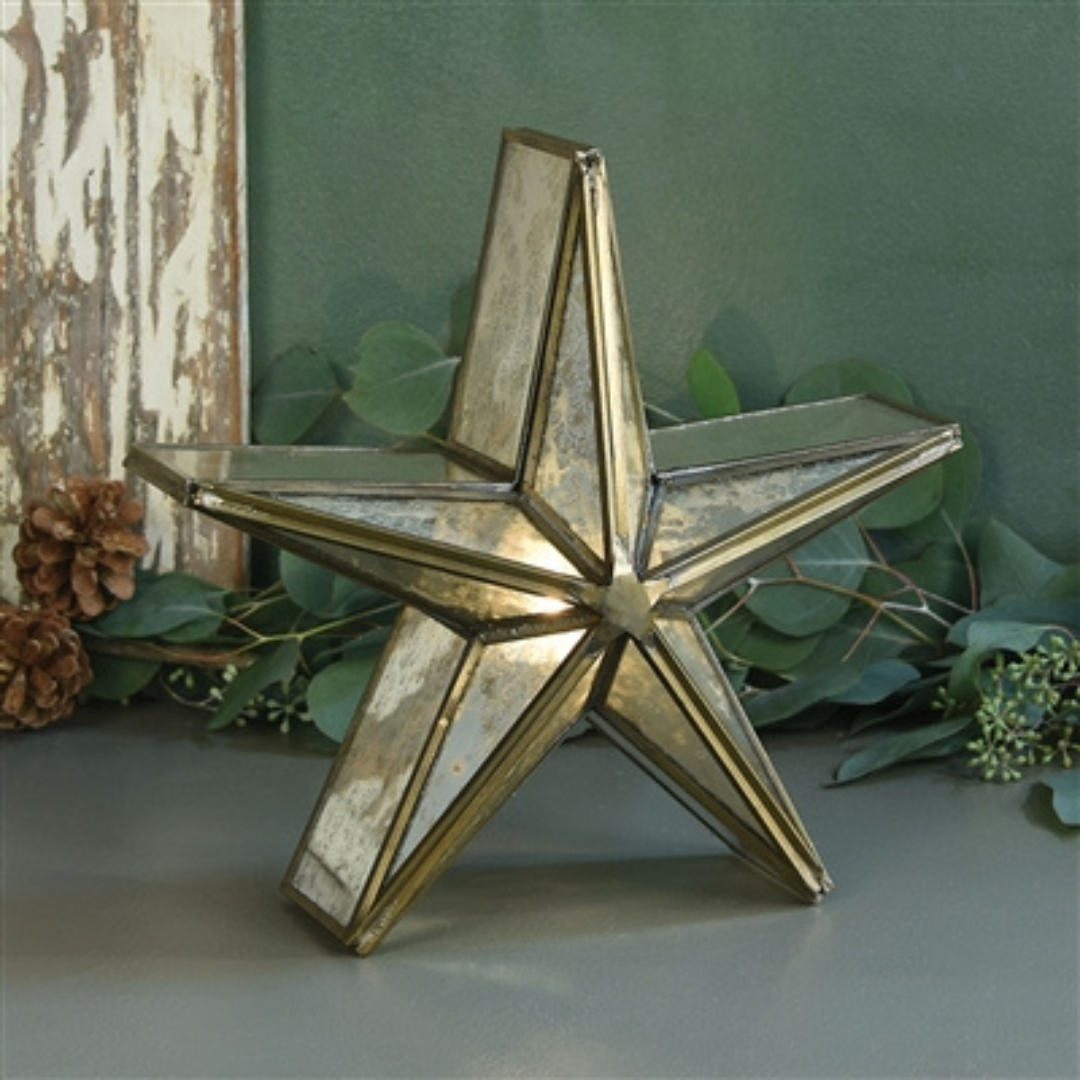 Glass Star Mirrored Candle Holder (Small) - Thumbnail 3