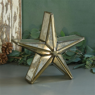 Glass Star Mirrored Candle Holder (Medium)
