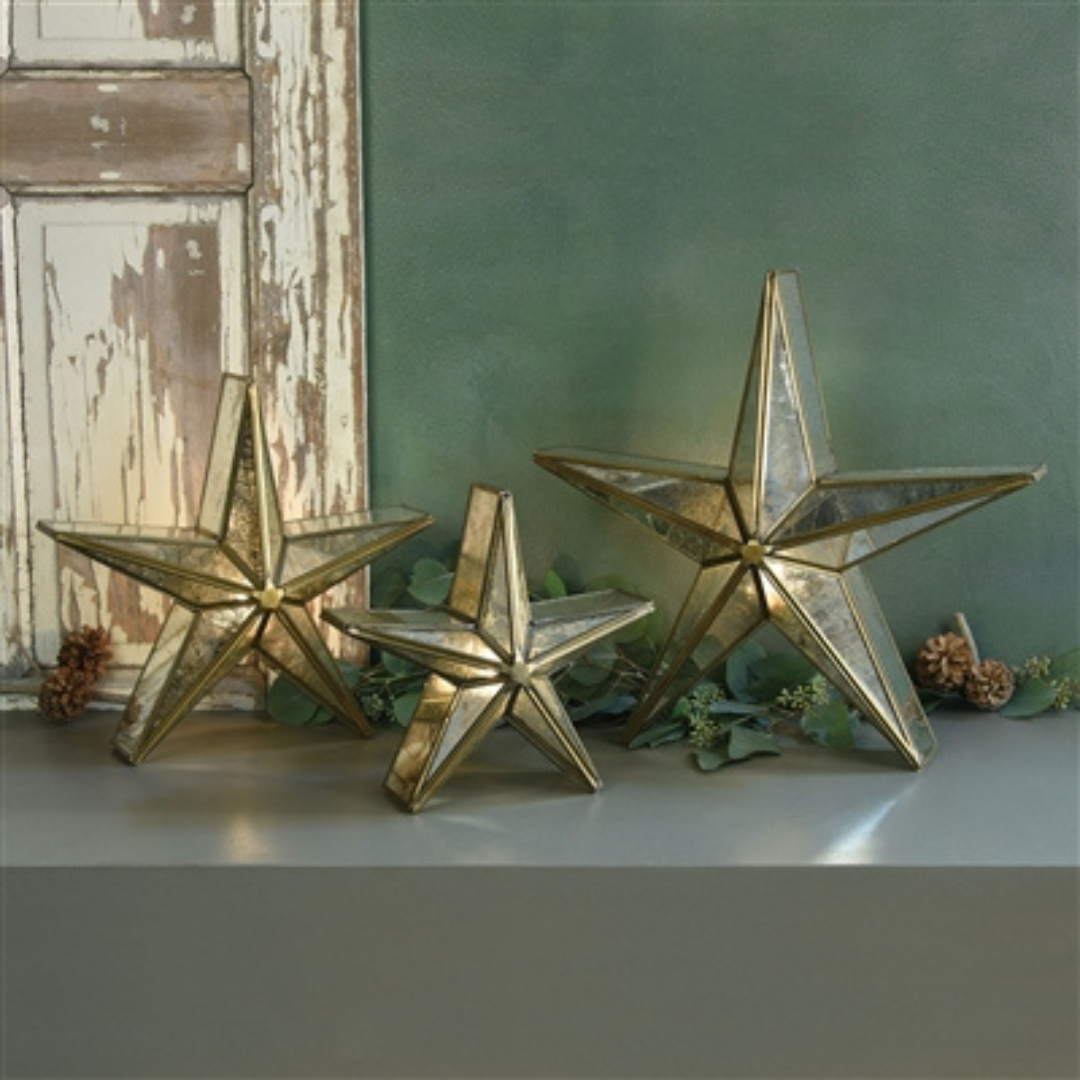 Glass Star Mirrored Candle Holder (Small) - Thumbnail 5