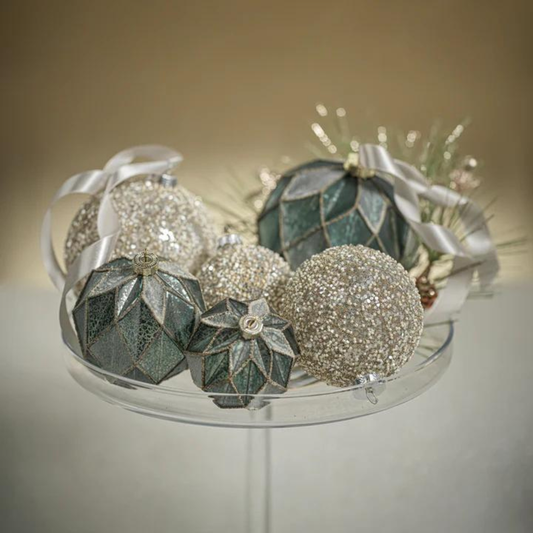 Christopher Collection Lattice Glass Ball Ornament