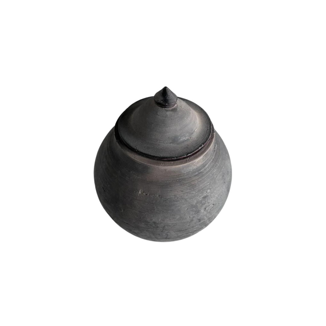 Lidded Village Jar