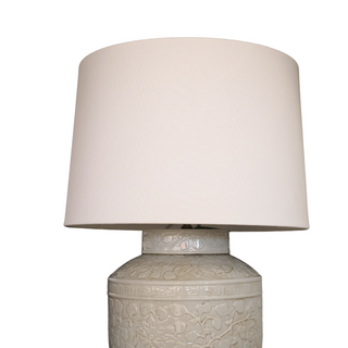 Rustic White Carved Vine Lamp
