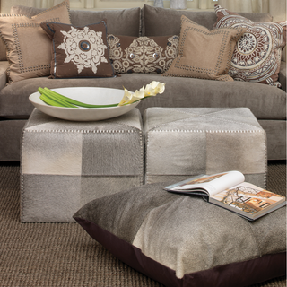Grey Hide Ottoman (Large)

