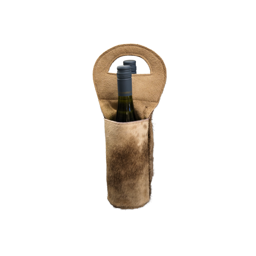 Hide Double Wine Bottle Carrier - Thumbnail 4