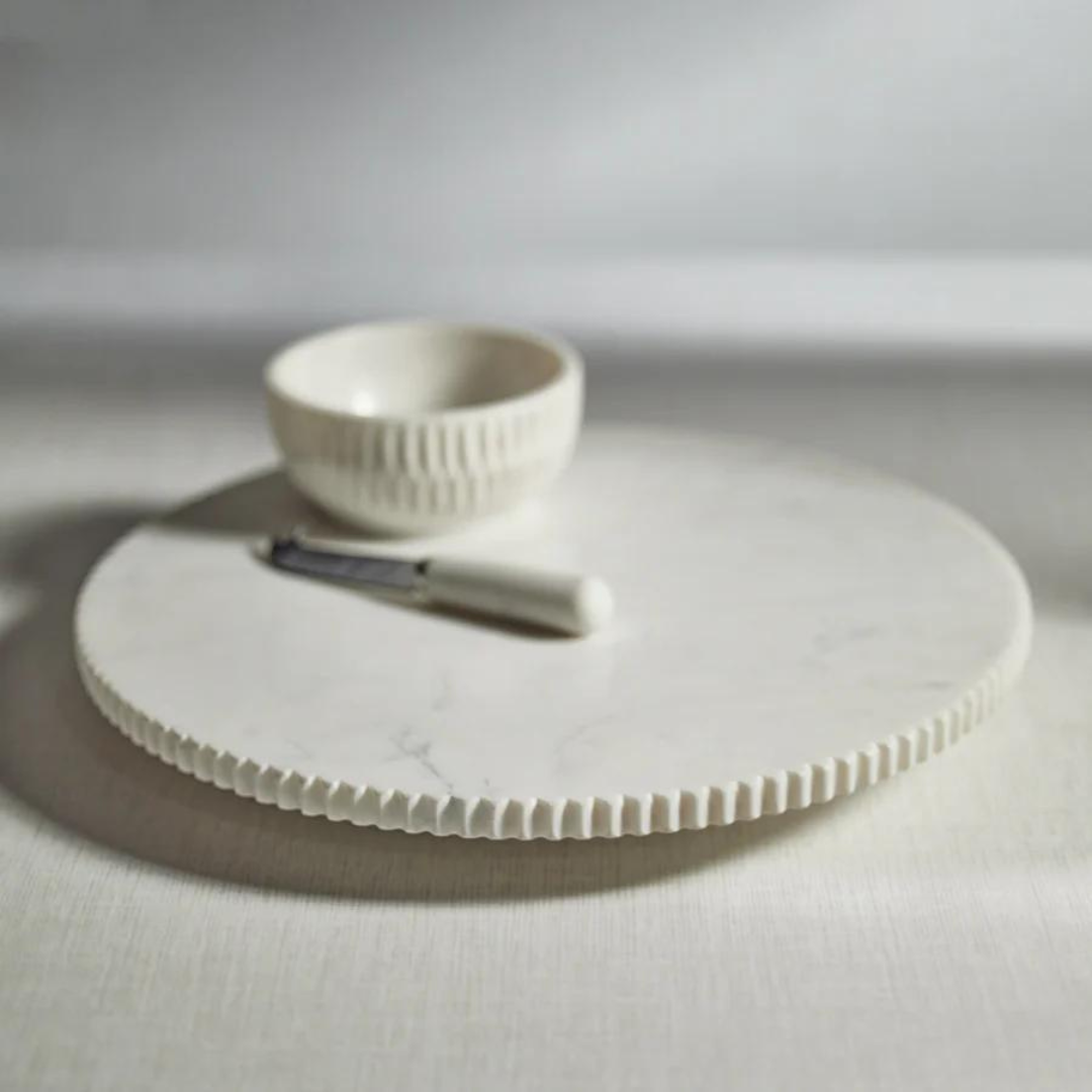 Christopher Collection Marble Lazy Susan - Thumbnail 2