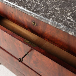 19th Century French Mahogany Chest with Marble Top (A)
