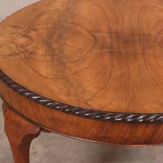 19th Century English Ball and Clawfoot Coffee Table with Book Match Top
