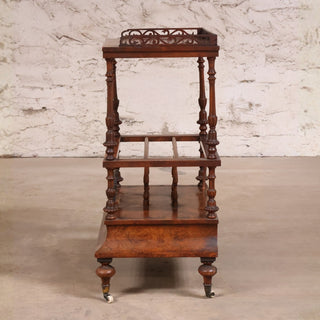 20th Century English Walnut Canterbury Bar Cart

