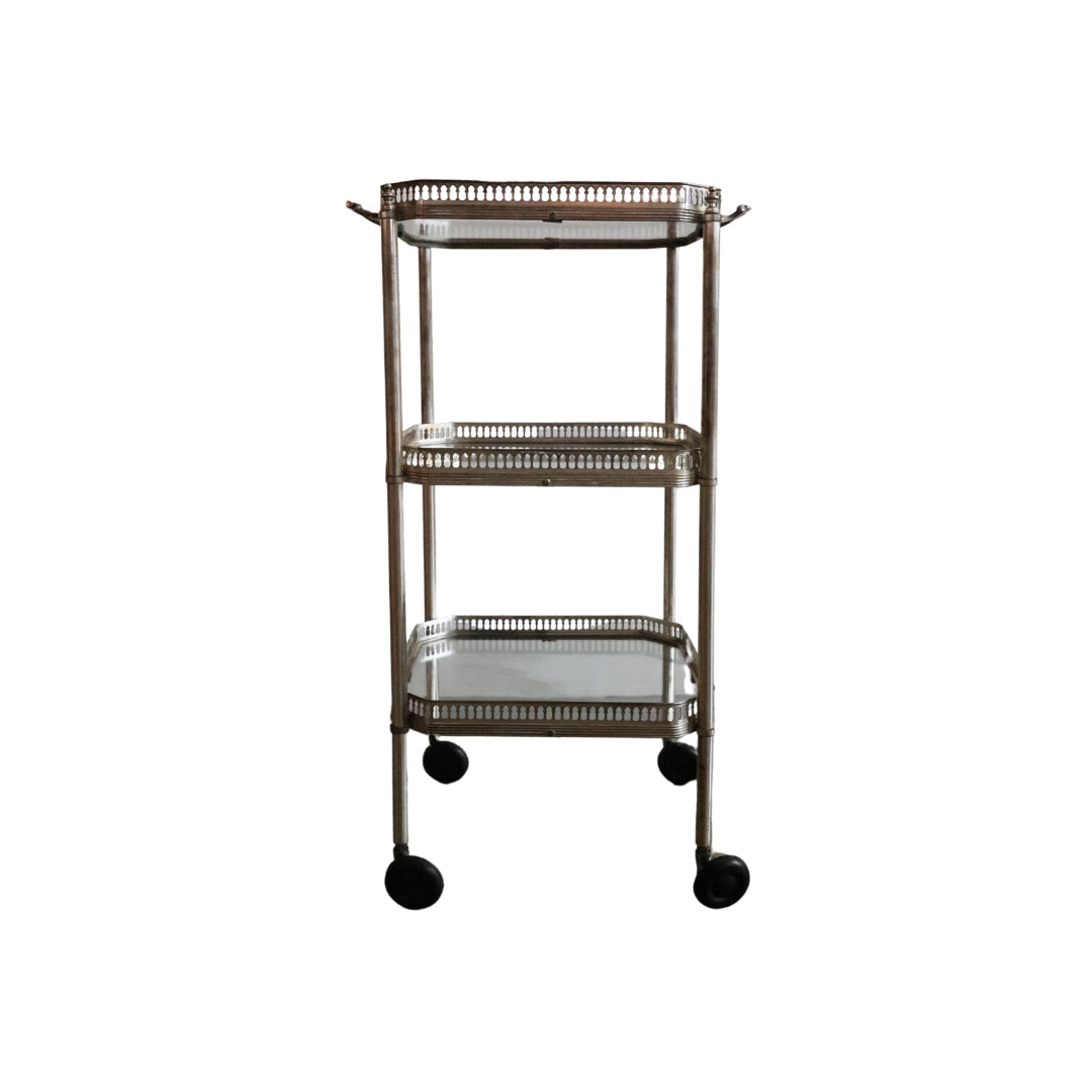 1950s Silver Plated Bar Cart