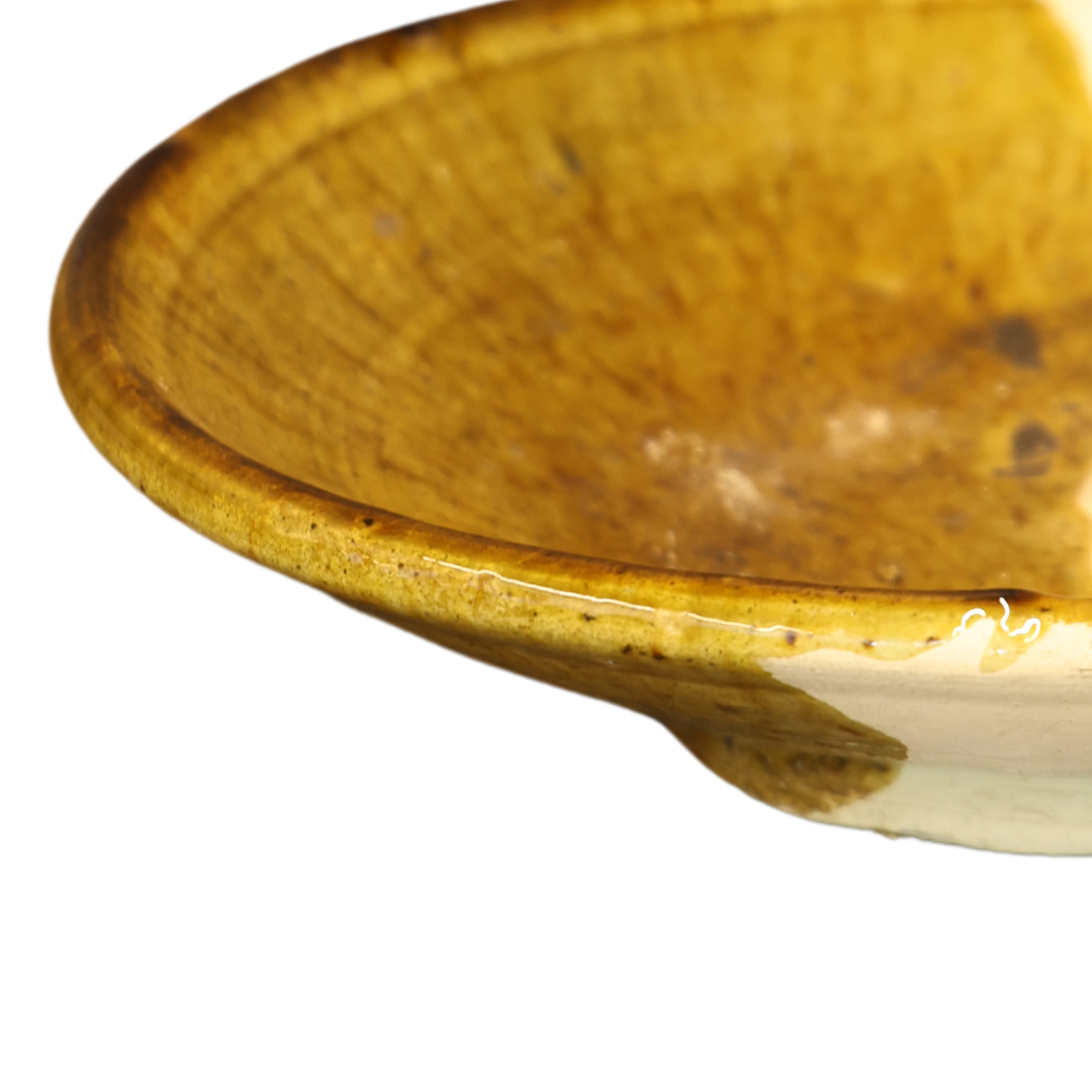 Tinfou Half Amber & Half White Ceramic Piece - Thumbnail 4