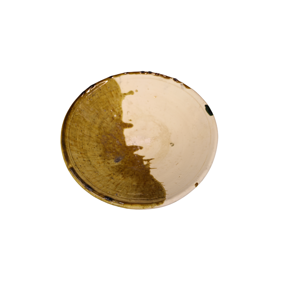 Tinfou Half Amber & Half White Ceramic Piece