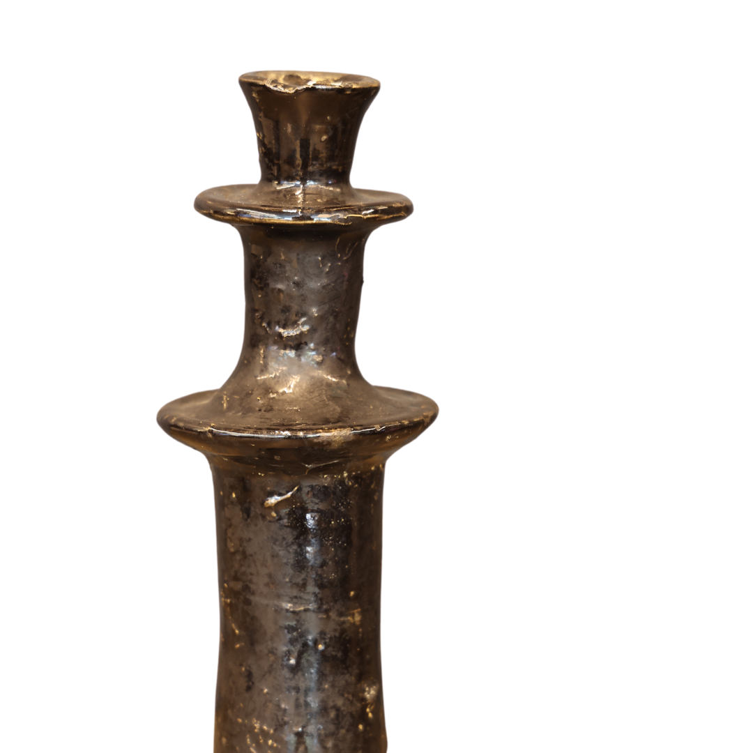 XXL Black Glazed Candlestick - Thumbnail 5