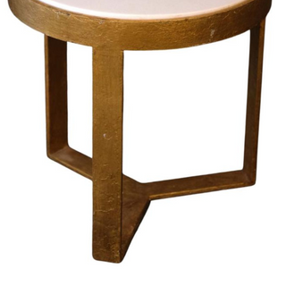 19th Century Table with Antique Gold Base & White Marble Top (Small)
