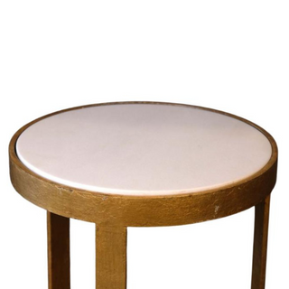19th Century Table with Antique Gold Base & White Marble Top (Small)
