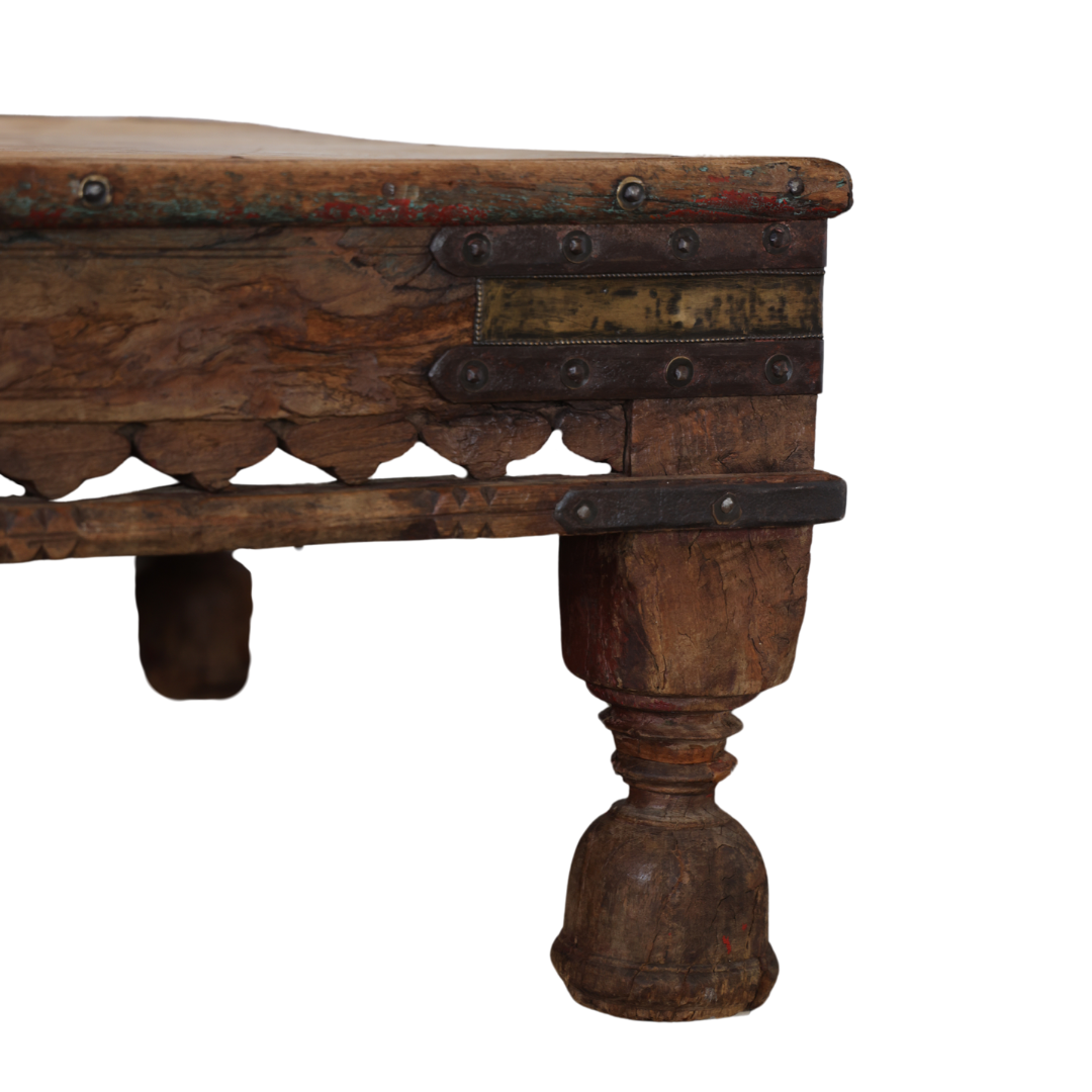 Early 20th Century Asian Wooden Coffee Table - Thumbnail 4
