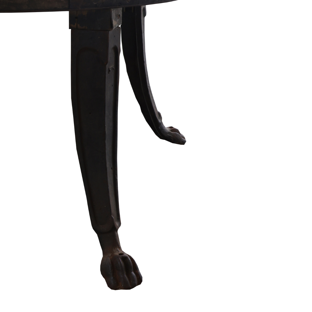 Early 1900s French Steel Dining Table with Paw Feet - Thumbnail 2