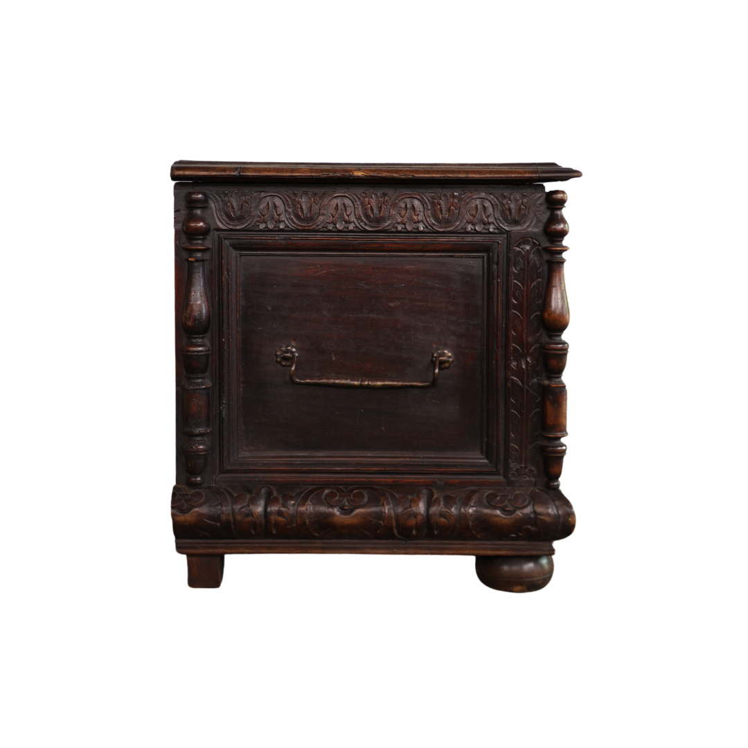 17th Century French Carved Trunk