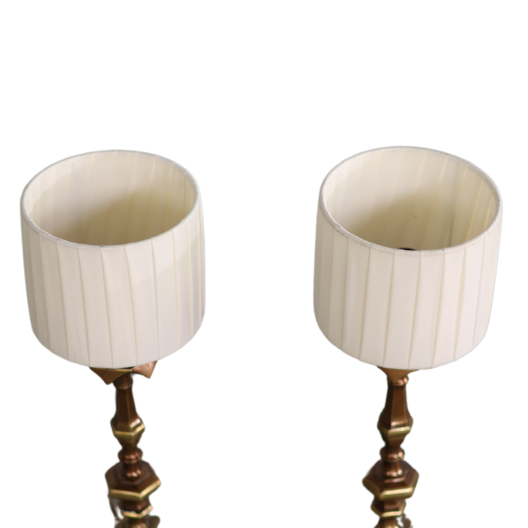 20th Century French Bronze Candlestick Lamps (Set of 2) - Thumbnail 3