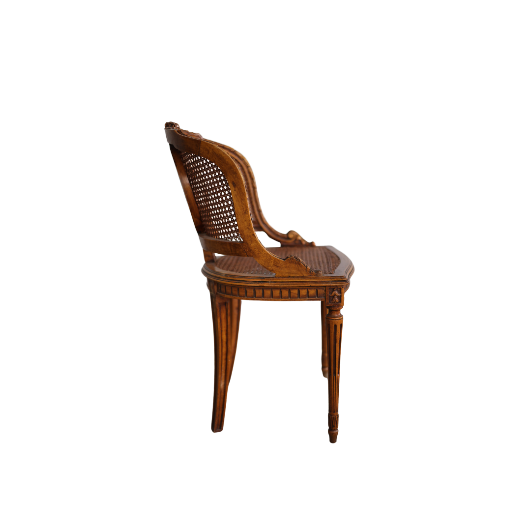 19th Century French Cane Back Swivel Chair