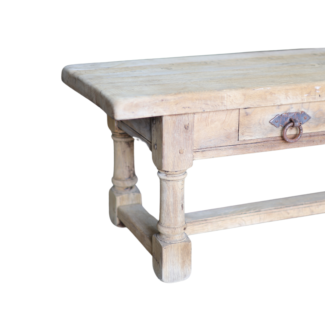 20th Century Belgian Bleached Oak Coffee Table